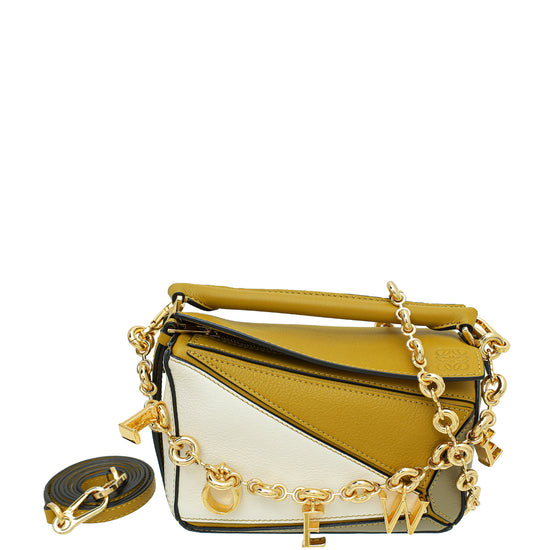 Loewe Bicolor Mini Puzzle Edge Top-Handle Bag