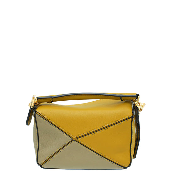 Loewe Bicolor Mini Puzzle Edge Top-Handle Bag