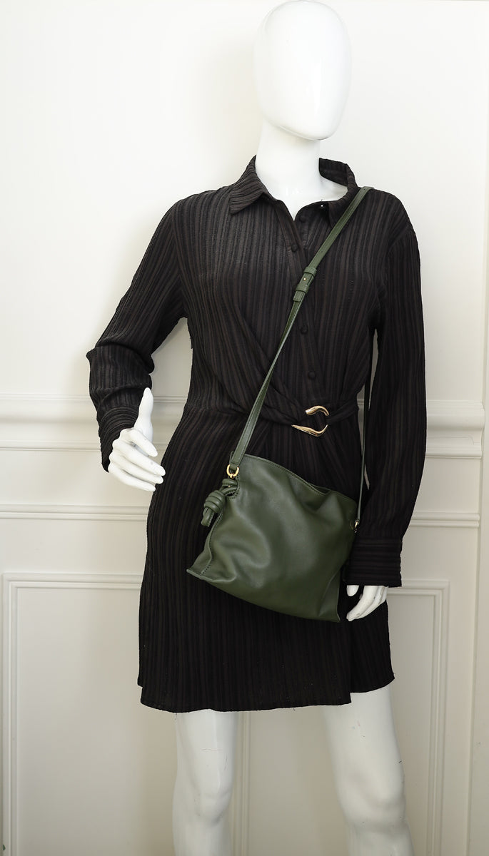 Loewe Bottle Green x Suna Fujita Panda Mini Flamenco Knot Clutch