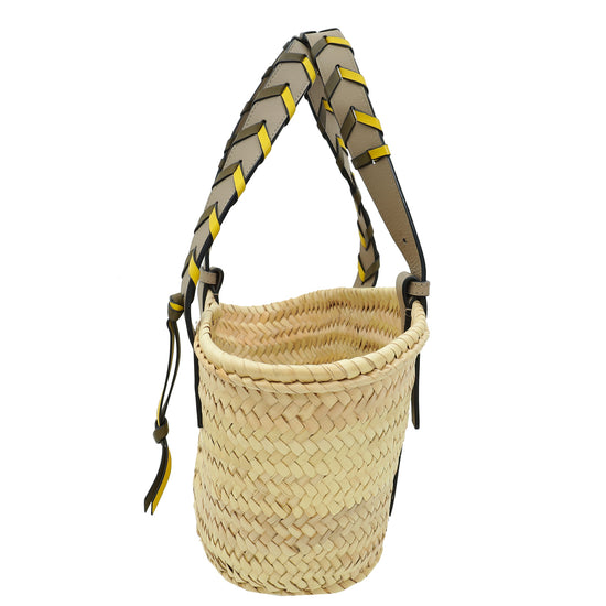 Loewe Bicolor x Paula's Ibiza Braided Handle Basket Bag