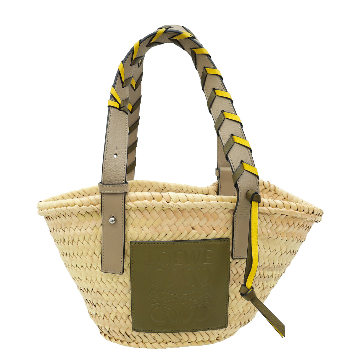 Loewe Bicolor x Paula's Ibiza Braided Handle Basket Bag