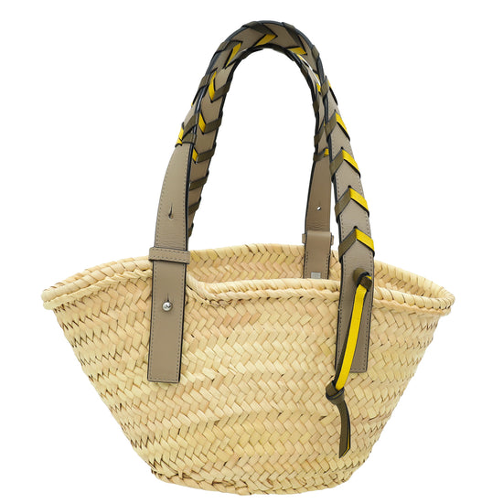 Loewe Bicolor x Paula's Ibiza Braided Handle Basket Bag