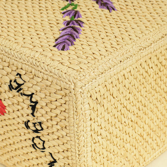 Loewe Bicolor x Paula's Ibiza Raffia Font Tote Small Bag