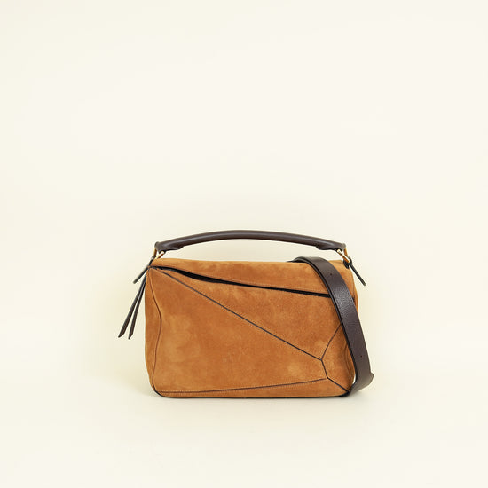 Loewe Cognac Puzzle Edge Medium Bag