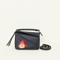 Loewe Black x Howls Moving Castle Mini Calcifer Puzzle Bag