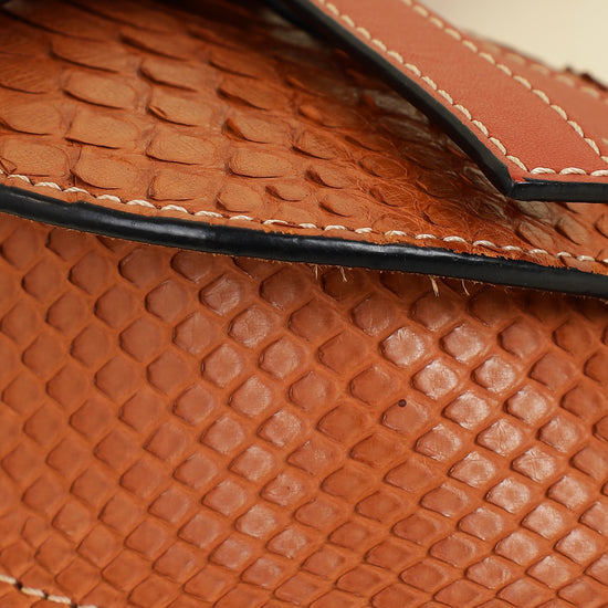 Loewe Brown Python Mini Gate Bag-Loewe-THE CLOSET