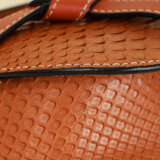Loewe Brown Python Mini Gate Bag-Loewe-THE CLOSET
