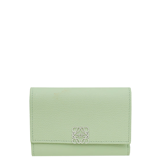 Loewe Aqua Green Anagram Small Vertical Wallet