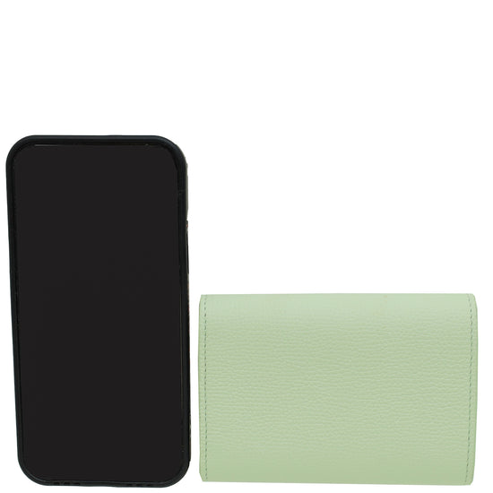 Loewe Aqua Green Anagram Small Vertical Wallet