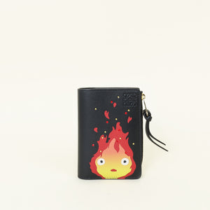 Loewe Black x Howl's Moving Castle Calcifer Studio Ghibli Bi-Fold Wallet