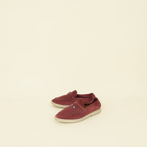 Loro Piana Wild Mauve Summer Walk Charm Moccasin Loafer 37.5