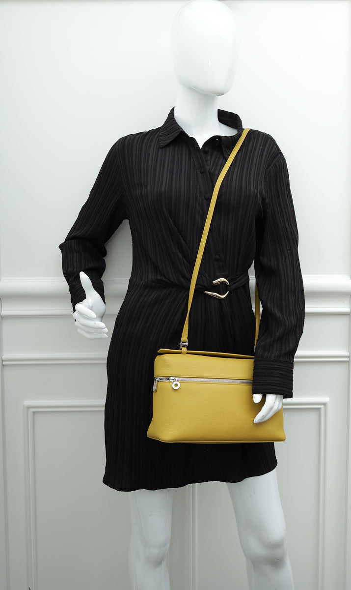 Loro Piana Mustard Yellow Extra Pocket L27 Bag