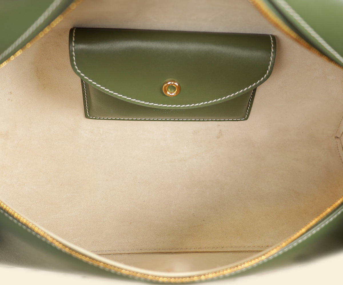 Loro Piana Dark Lichen Green Extra L27 Saddle Bag-Loro Piana-THE CLOSET