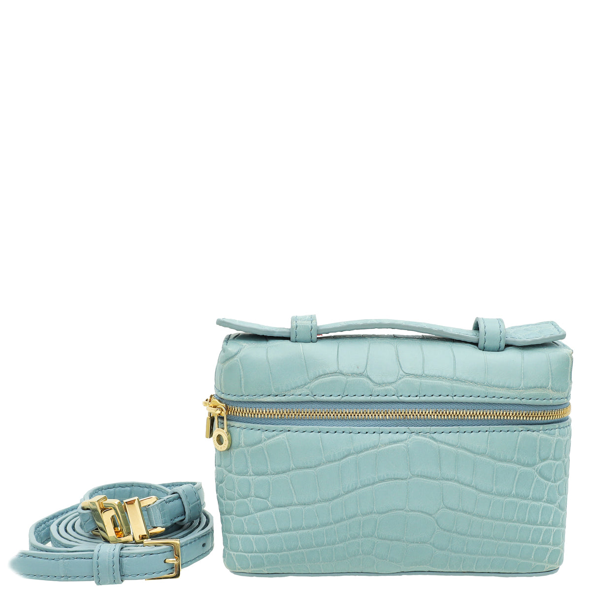 Loro Piana Cloud Blue Alligator Extra Pouch L14 Bag-Loro Piana-THE CLOSET