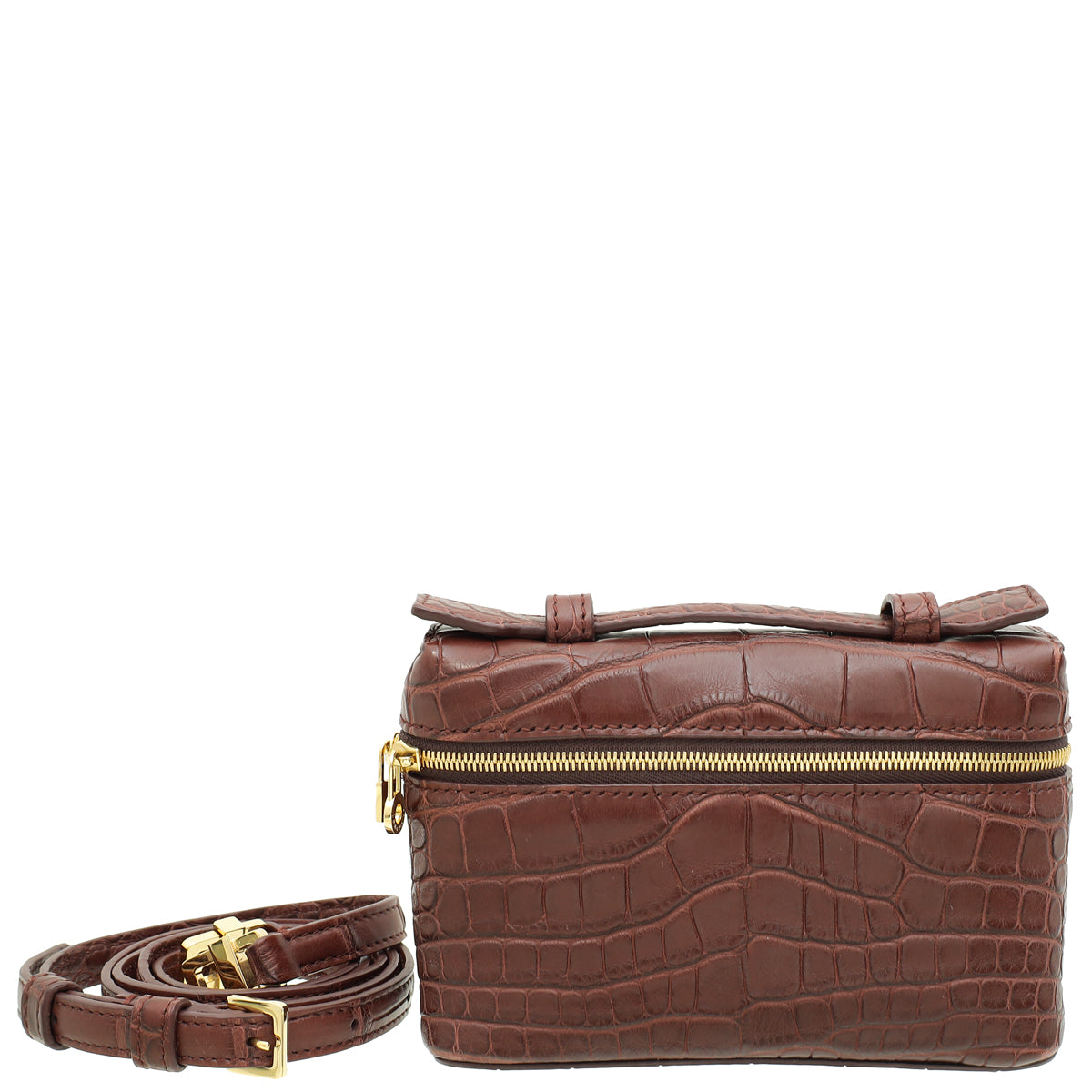 Loro Piana Azuki Beans Alligator Extra Pouch L14 Bag-Loro Piana-THE CLOSET