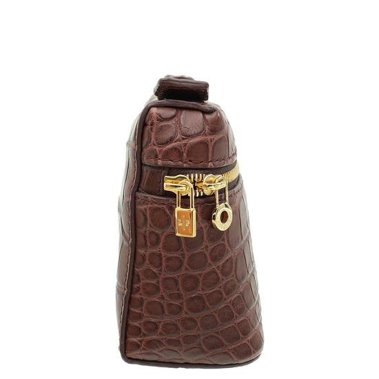 Loro Piana Azuki Beans Alligator Extra Pouch L14 Bag