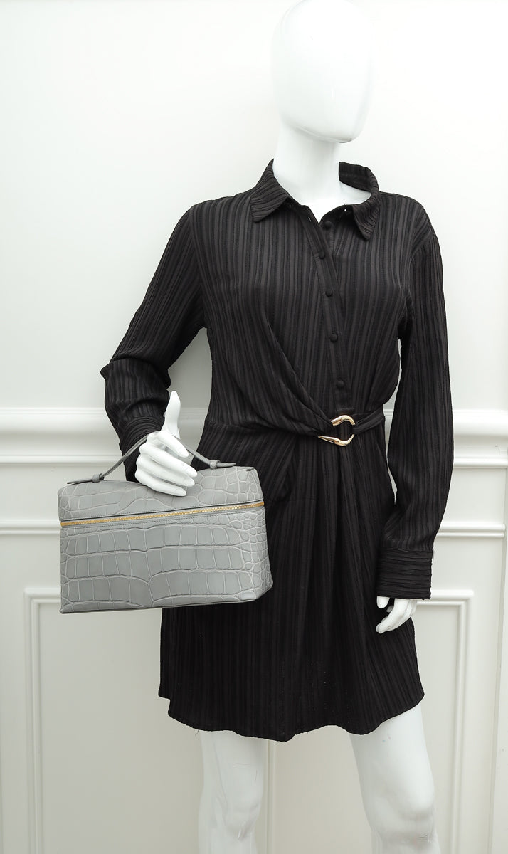 Loro Piana Eucalyptus Gray Soft Matte Alligator Extra Pocket Bag