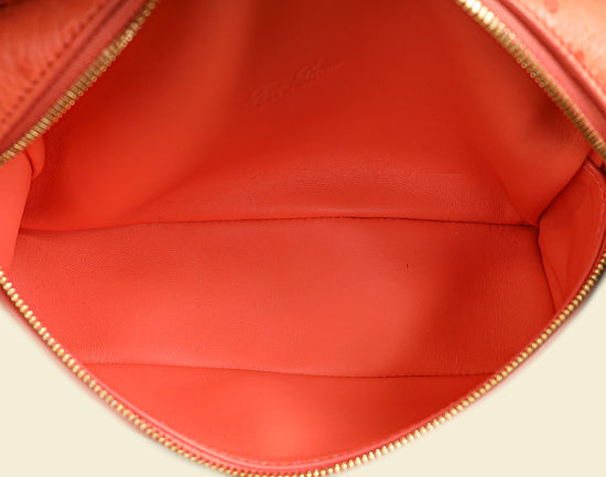 Loro Piana Orange Ostrich Extra Pocket L19 Bag