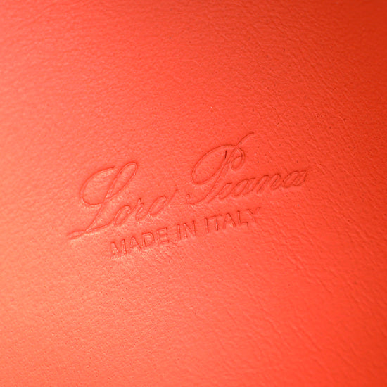 Loro Piana Orange Ostrich Extra Pocket L19 Bag