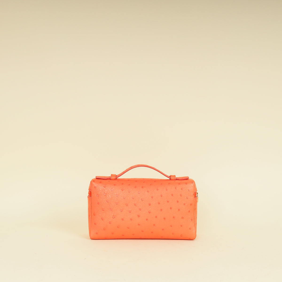 Loro Piana Orange Ostrich Extra Pocket L19 Bag