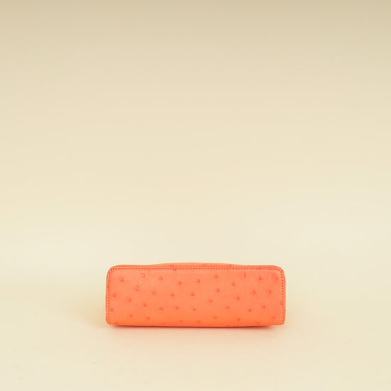 Loro Piana Orange Ostrich Extra Pocket L19 Bag