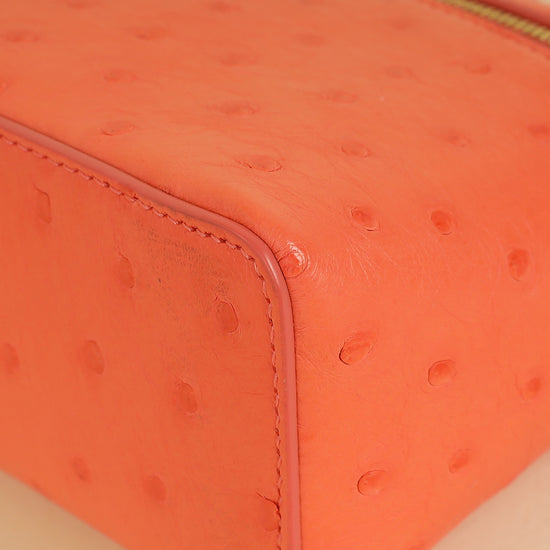 Loro Piana Orange Ostrich Extra Pocket L19 Bag