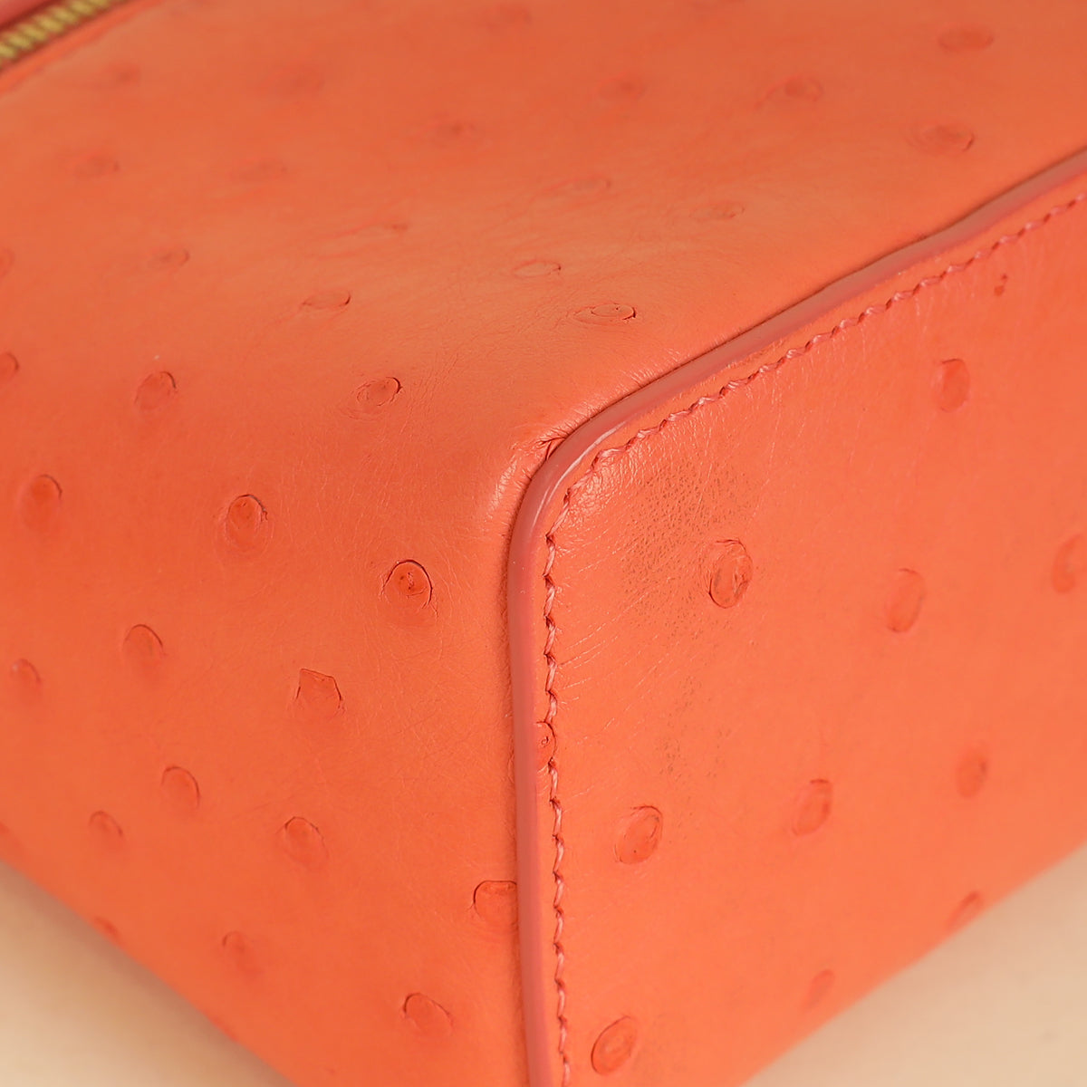 Loro Piana Orange Ostrich Extra Pocket L19 Bag