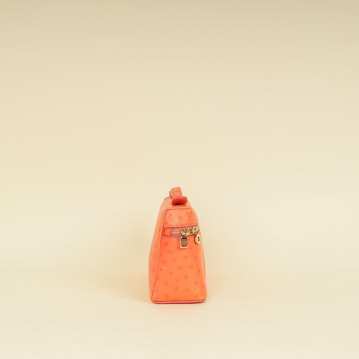 Loro Piana Orange Ostrich Extra Pocket L19 Bag