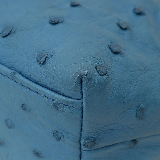 Loro Piana Blue Ostrich Extra Pocket L19 Bag-Loro Piana-THE CLOSET