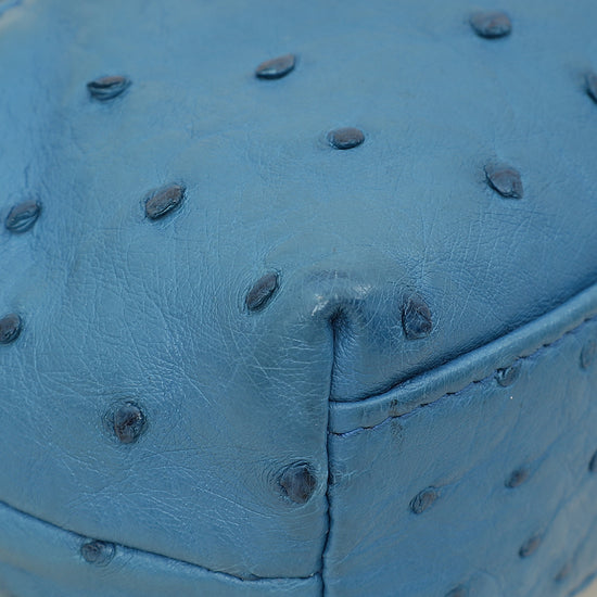 Loro Piana Blue Ostrich Extra Pocket L19 Bag-Loro Piana-THE CLOSET