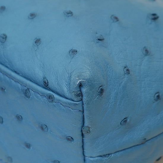 Loro Piana Blue Ostrich Extra Pocket L19 Bag-Loro Piana-THE CLOSET