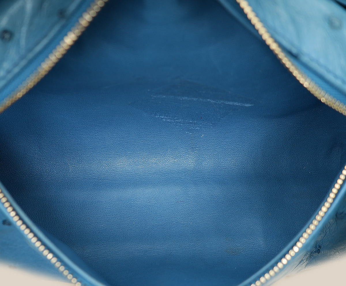 Loro Piana Blue Ostrich Extra Pocket L19 Bag-Loro Piana-THE CLOSET
