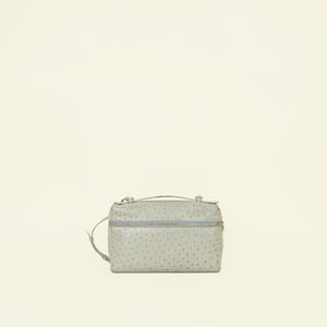 Loro Piana Light Gray Ostrich Extra Pocket