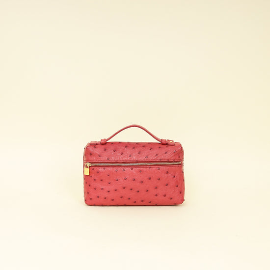 Loro Piana Red Ostrich L19 Extra Pocket Pouch-Loro Piana-THE CLOSET