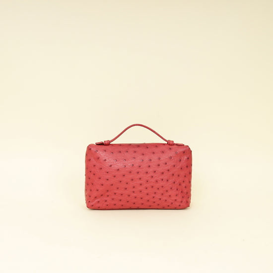 Loro Piana Red Ostrich L19 Extra Pocket Pouch-Loro Piana-THE CLOSET
