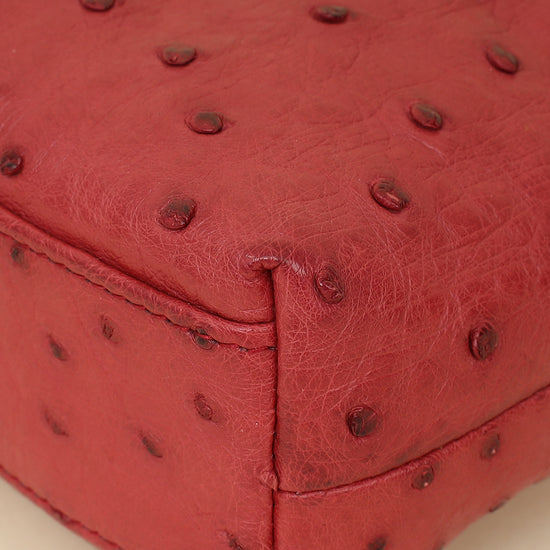 Loro Piana Red Ostrich L19 Extra Pocket Pouch-Loro Piana-THE CLOSET