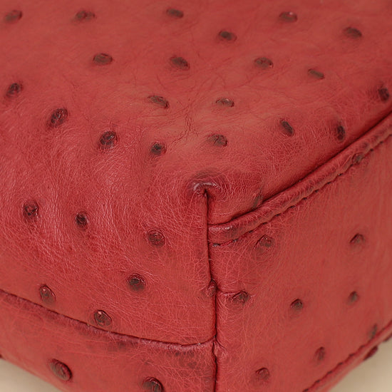 Loro Piana Red Ostrich L19 Extra Pocket Pouch-Loro Piana-THE CLOSET
