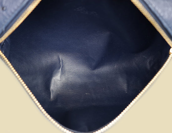 Loro Piana Blue Ostrich L19 Pouch-Loro Piana-THE CLOSET
