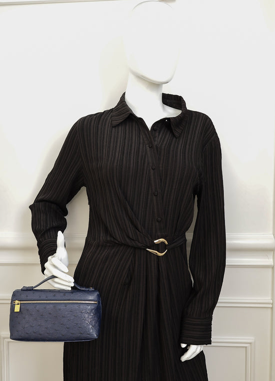 Loro Piana Blue Ostrich L19 Pouch-Loro Piana-THE CLOSET