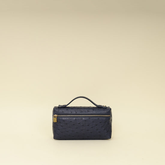 Loro Piana Blue Ostrich L19 Pouch-Loro Piana-THE CLOSET