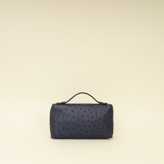 Loro Piana Blue Ostrich L19 Pouch-Loro Piana-THE CLOSET