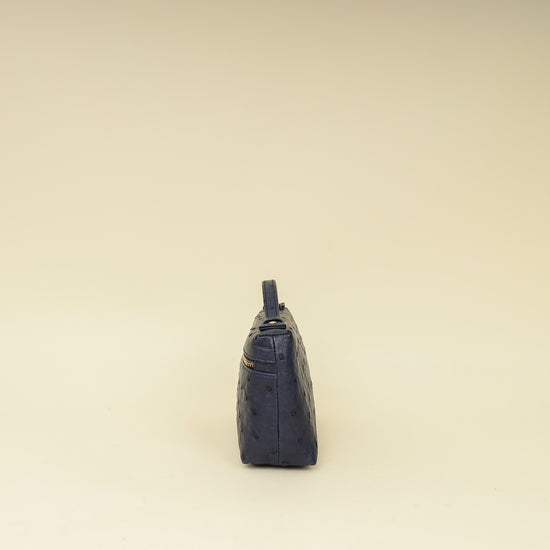 Loro Piana Blue Ostrich L19 Pouch-Loro Piana-THE CLOSET