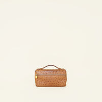 Loro Piana Cognac Ostrich Extra Pouch L19 Bag