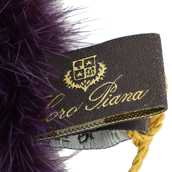 Loro Piana Violet Mink Fur S Letter Bag Charm Key Holder