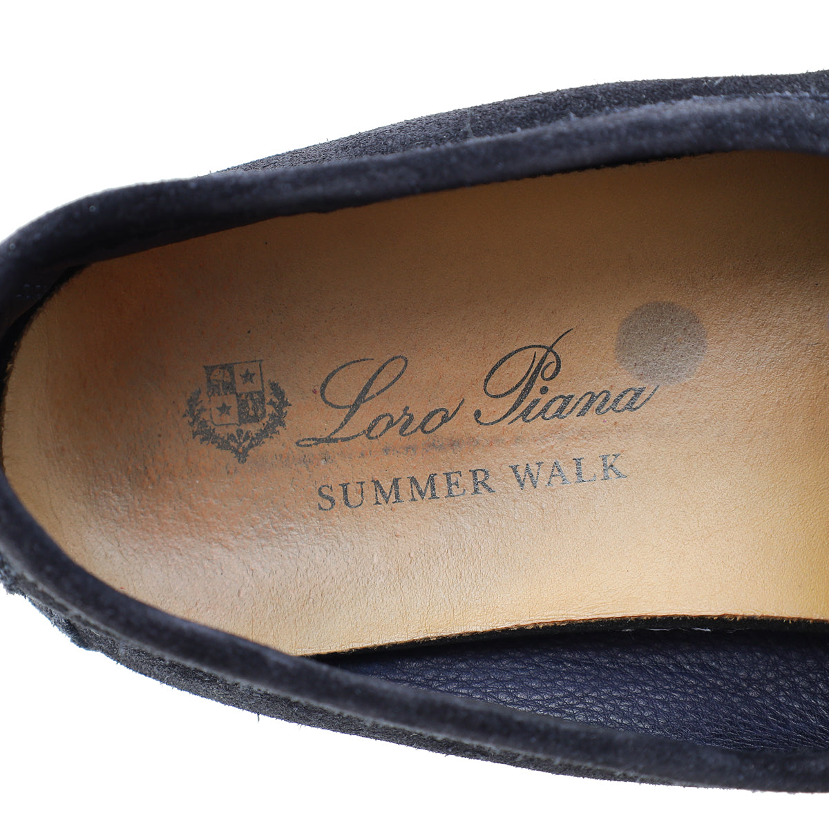 Loro Piana Argo Blue Melange Summer Charms Walk Loafers 37.5