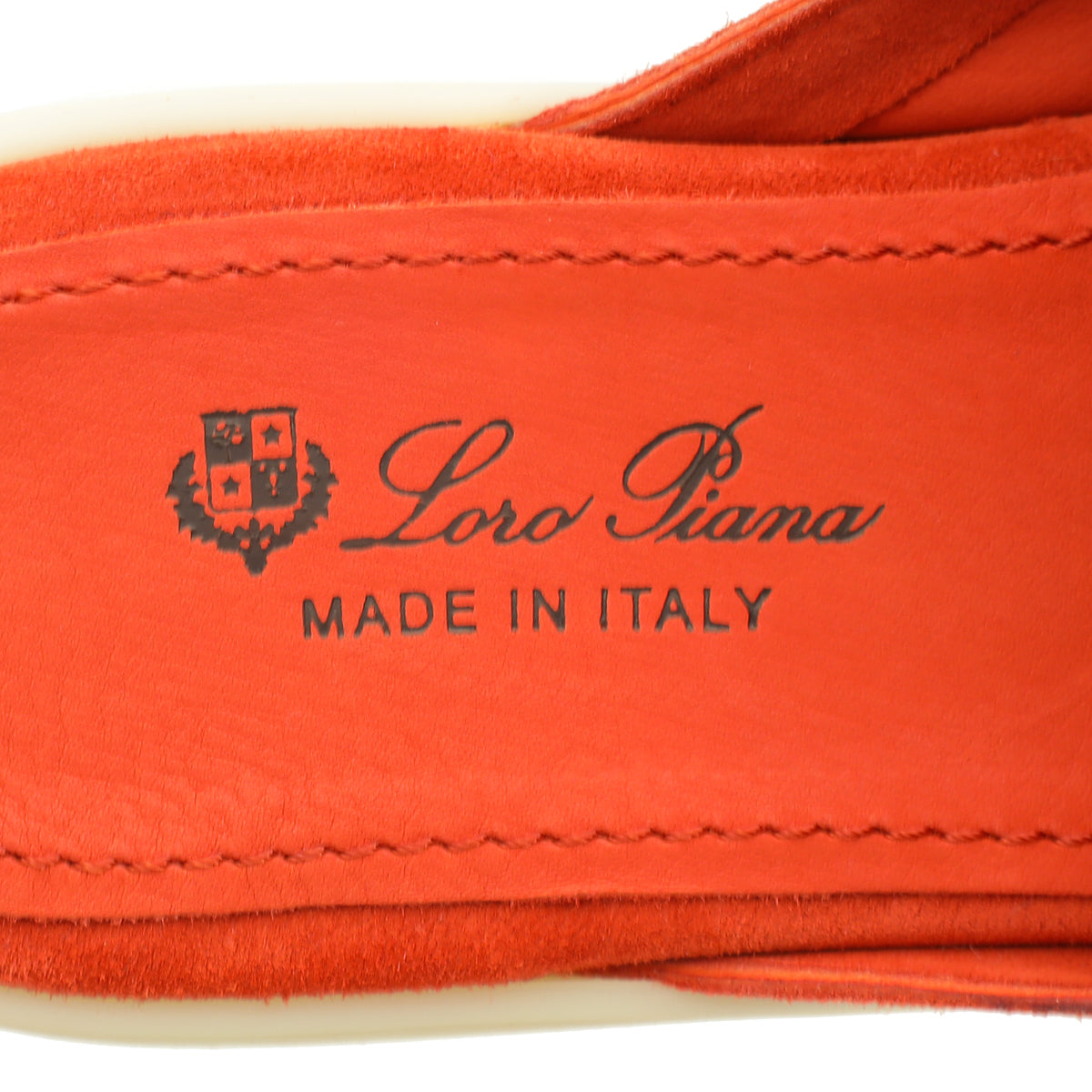 Loro Piana Orange Flame Charms Walk Babouche Loafers 38.5