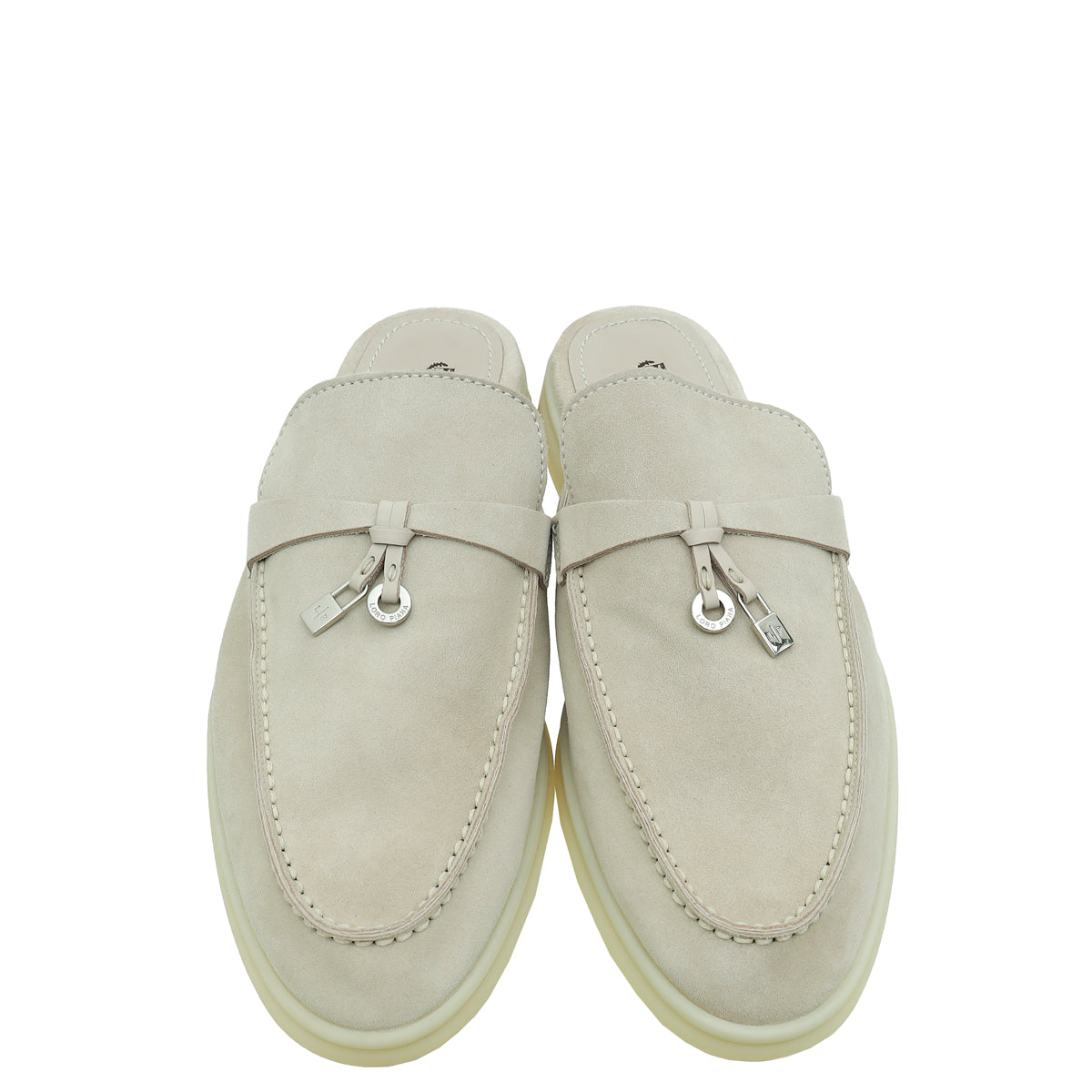 Loro Piana Tapioca Babouche Charms Walk Loafers 38