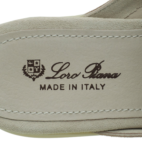 Loro Piana Tapioca Babouche Charms Walk Loafers 38