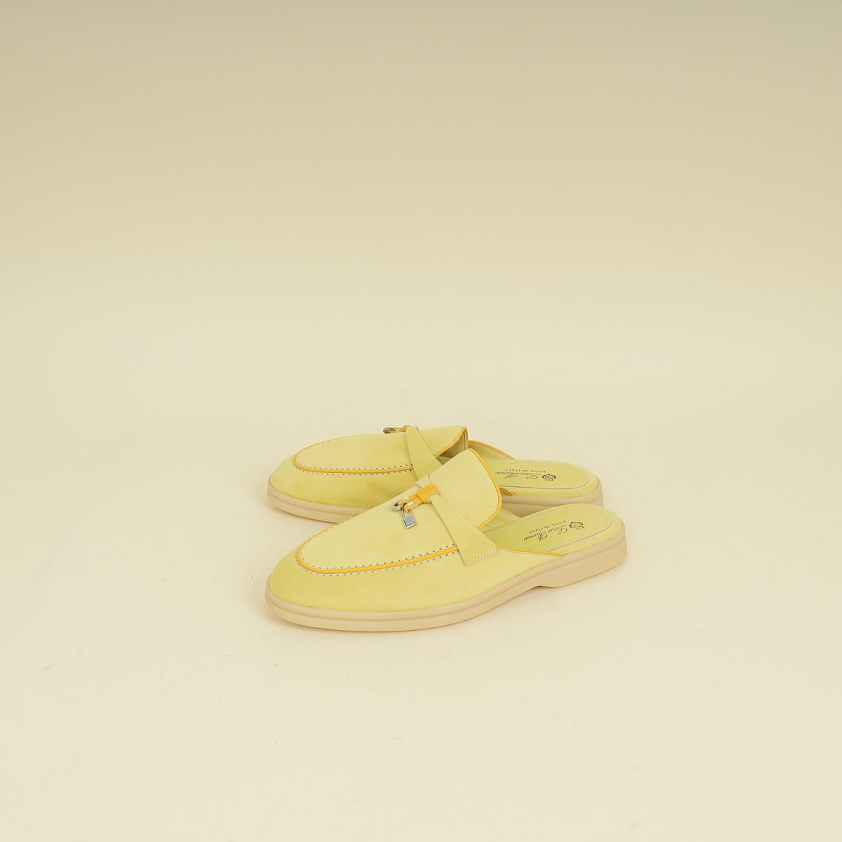 Loro Piana Yellow Babouche Charms Walk Loafer 39