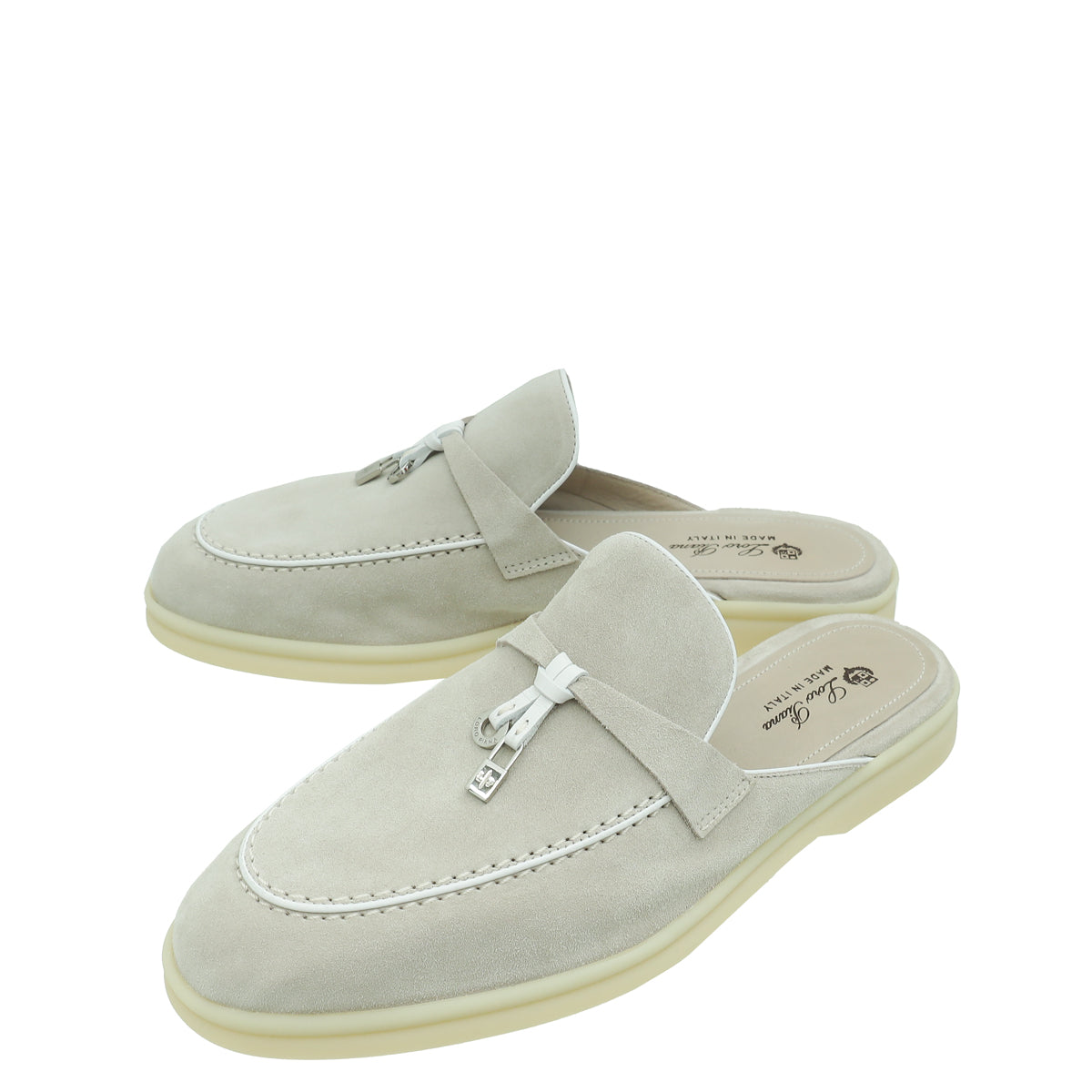 Loro Piana Powder Pearl Charms Walk Babouche Loafer 38.5-Loro Piana-THE CLOSET